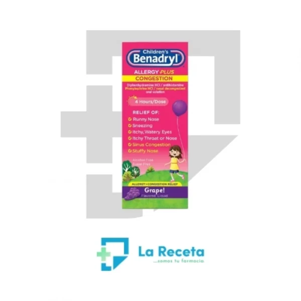 Childrten Benadryl Allergy Plus Congestion Grape
