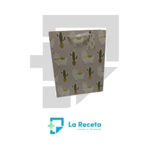 Bolsa de regalos crema de llamas y cactus