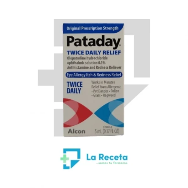 Twice Daily Relief. Olopatadine hydrochloride ophthalmic solution 0.1% Antihistamine and Redness...