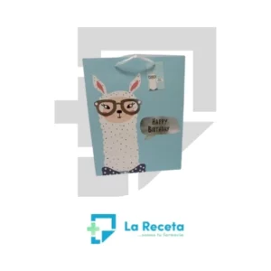 Bolsa de Regalo Azul Happy Birthday Llama