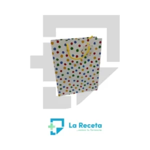 Bolsa de regalo blanca puntos de colores