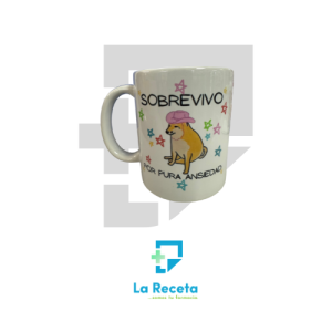 Tiestos Viajeros Taza "Sobrevivo por pura ansiedad"