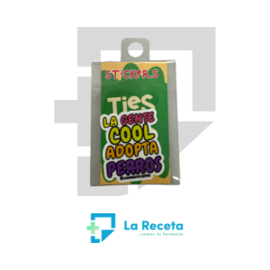 Tiestos Viajeros Sticker "La gente cool adopta perros"